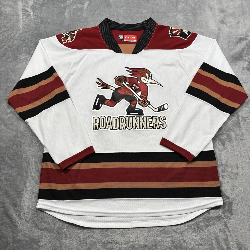 Tucson Roadrunners White Away Jersey Size Large AHL CCM Quicklite Hockey